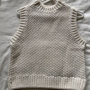 h&m white sweater vest